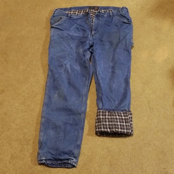 GUIDE GEAR Flannel Lined Carpenter Jeans - Picture 1 of 5